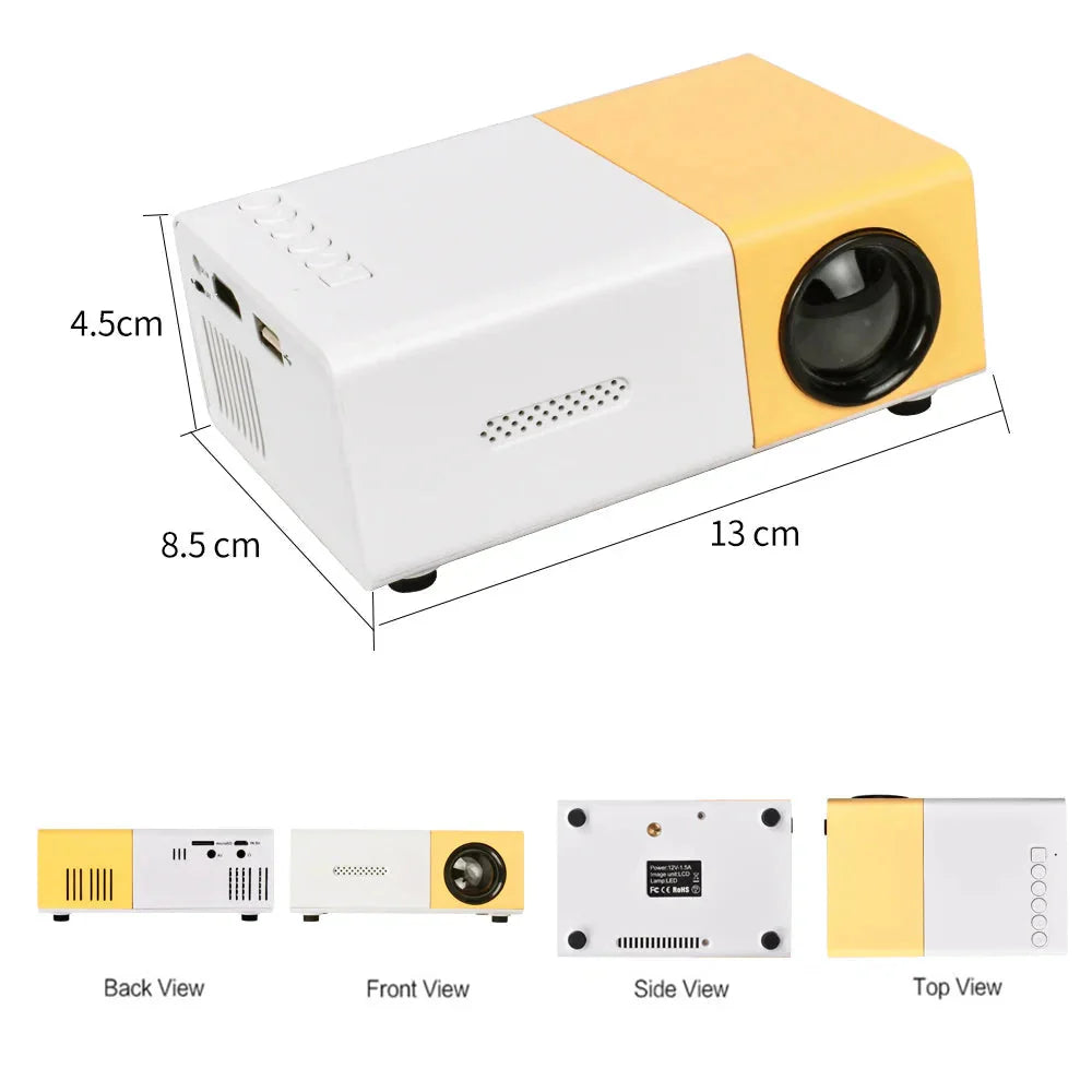 Mini Projector β 1080P Full HD Support, Portable LED Projector, 4K Video Playback, Multiple Connectivity Options