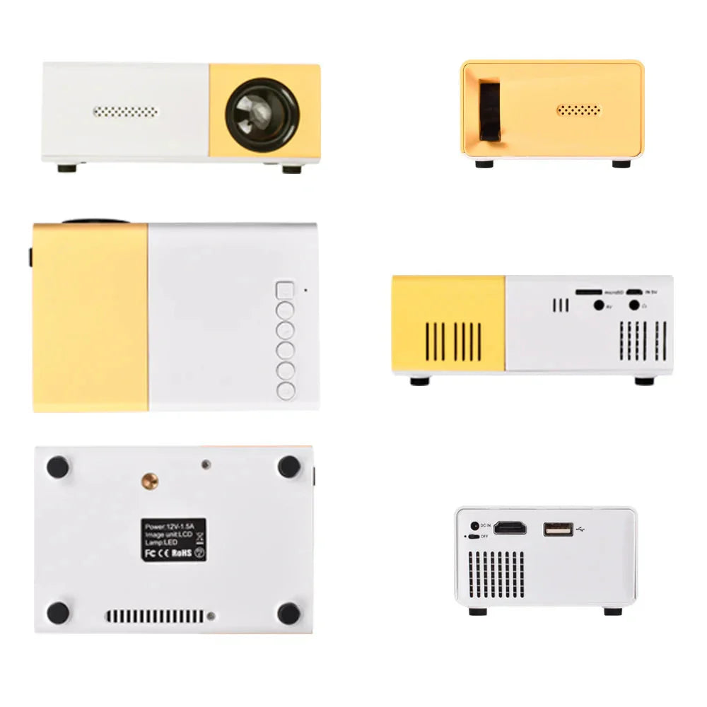 Mini Projector β 1080P Full HD Support, Portable LED Projector, 4K Video Playback, Multiple Connectivity Options